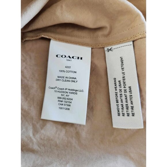 Coach 1941 Dress Cotton Tie Waist Utility Shirt Trench Coat Dress 0 - Picture 9 of 11